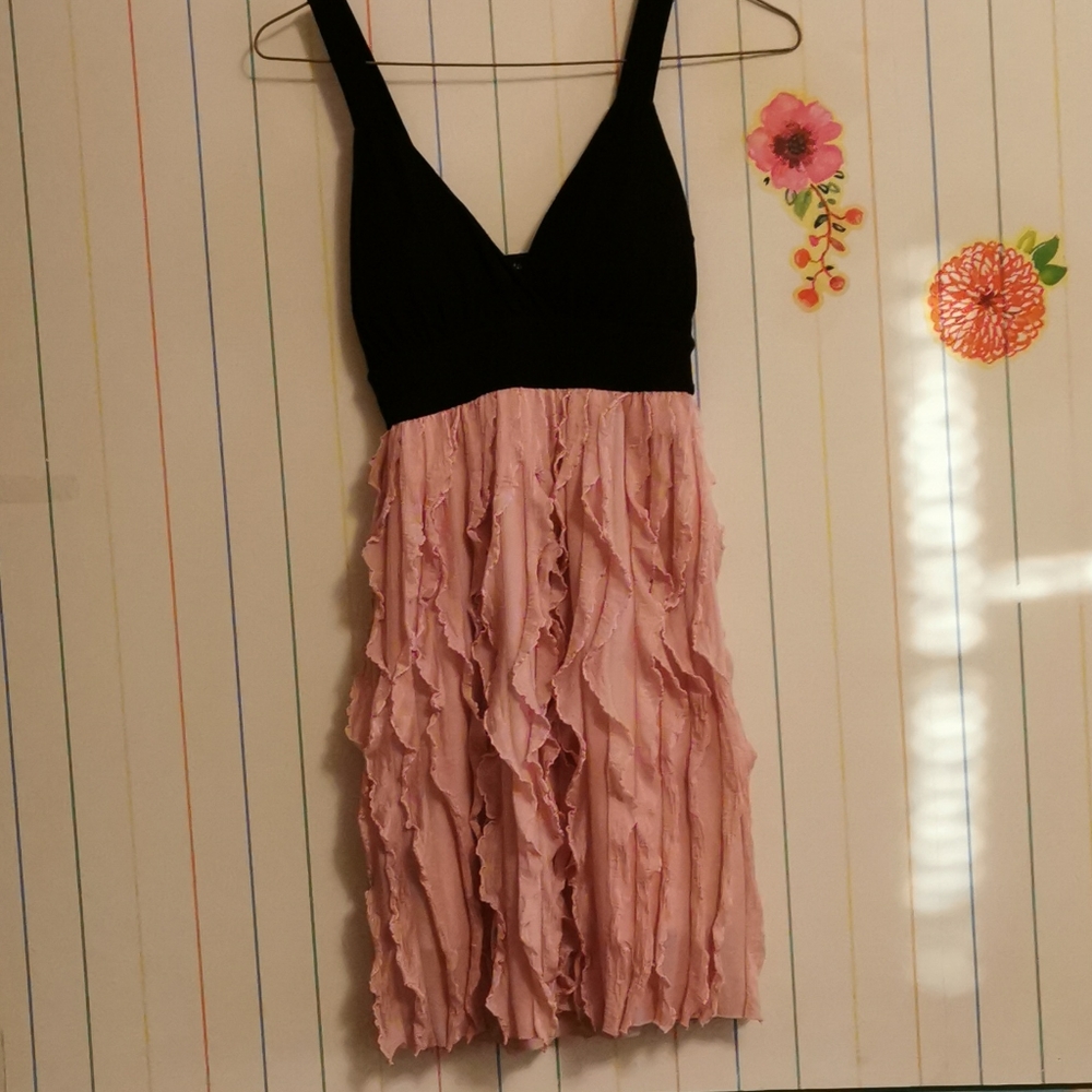 Black and pink cocktail party dress